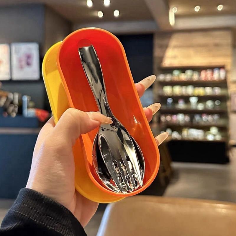Stainless Steel Spoon Fork Set Short Handle Children'S Tableware Household Baby Food Spoon Soup Spoon