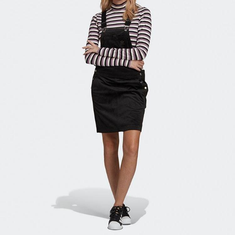 Adidas Originální šaty s potiskem loga Trefoil, ležérní volné na ramínka, bez rukávů, dámské šaty, černé GU2995