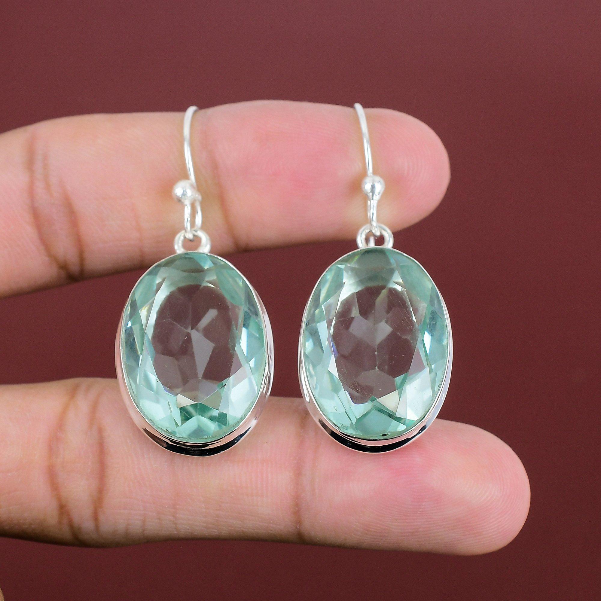 Faceted Apatite Earring 925 Sterling Silver Earring Handmade Jewelry Unique Dangle Earring Apatite Genuine Gemstone Jewelry Engagement Gifts