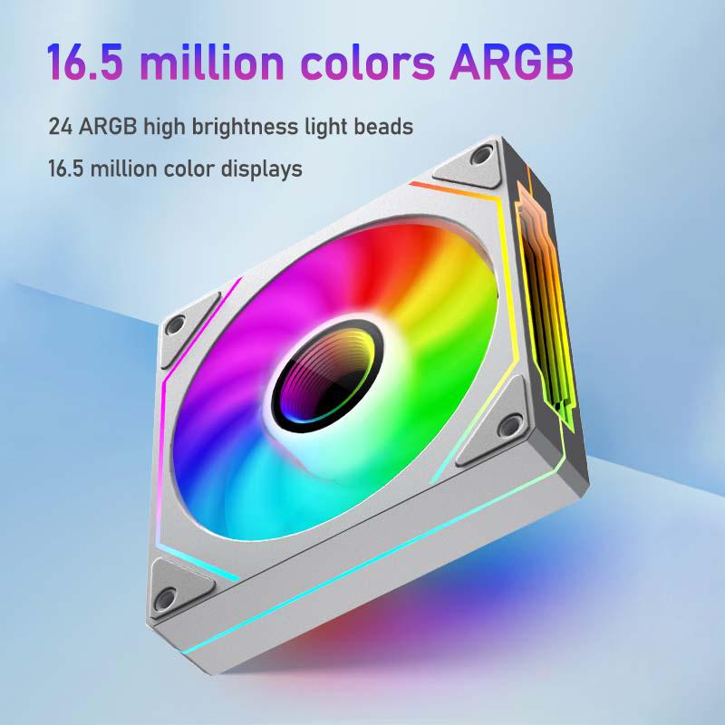 5 Computer Case Fans 120mm ARGB 12V 4Pin PWM Cooling Fan 5V 3PIN Infinite Mirror Light Effect CPU Cooling Fan