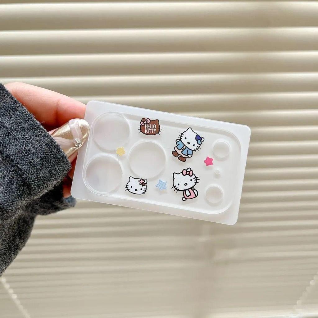 Adorable iPhone 17 Pro Max Lens Sticker: Little Bear & Kitty Camera Decoration with Pen Holder and Nail Stickers!
