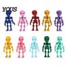 Novelty Holiday Gift 10Pcs 3D Printed Skeleton Figurines with Movable Joints, Articulated Man Interactive Model Fidget Toy, Mini Posable Toys,