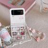 Cute Cartoon Cat Case for Samsung Galaxy Z Flip 3 4 5 6 5G Flip6 Flip5 Protection Lovely Flip4 3-PIECE Set Hinge Fashion Cover