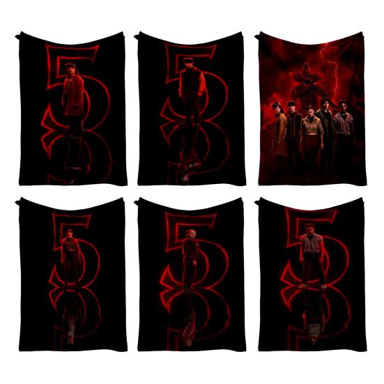 Stranger 5 Throw Blanket Soft Cozy Flannel Wrap Blanket Machine Washable Sofa Throw Blanket for Adults Kids Fans Bed Couch