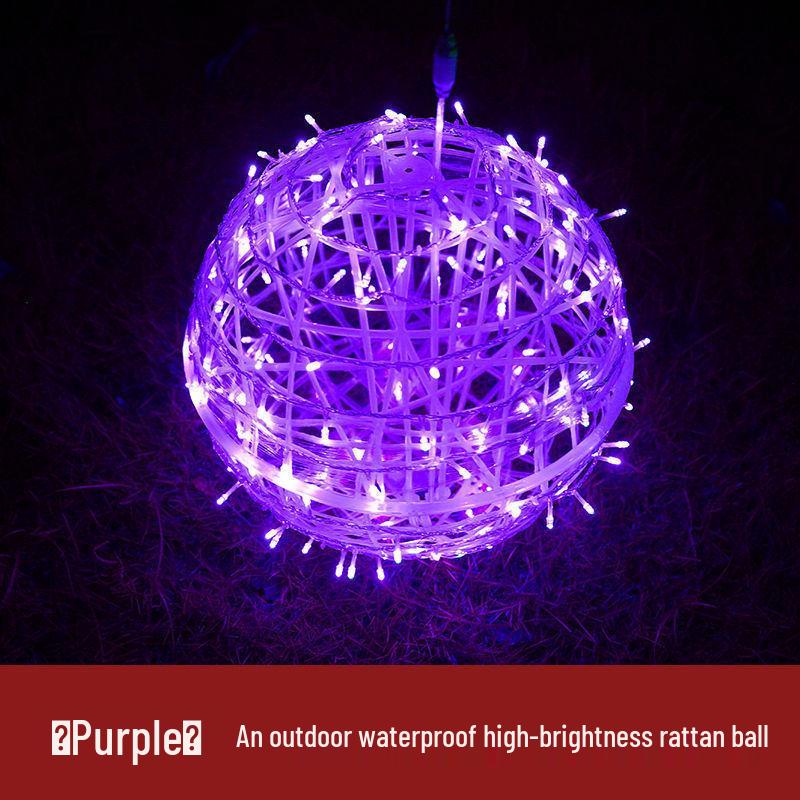 Solar-Powered Waterproof LED Rattan Ball String Lights for Outdoor Landscape and Tree Hanging