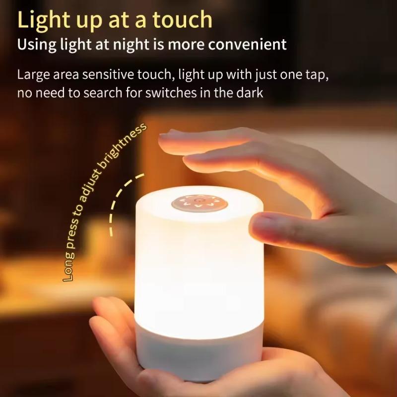 USB Touch Night Lamp LED Lamp Switch Rechargeable Three Colors Lights Bedroom Portable Table Bedside Night Lamp Let you Sleep Comfortably