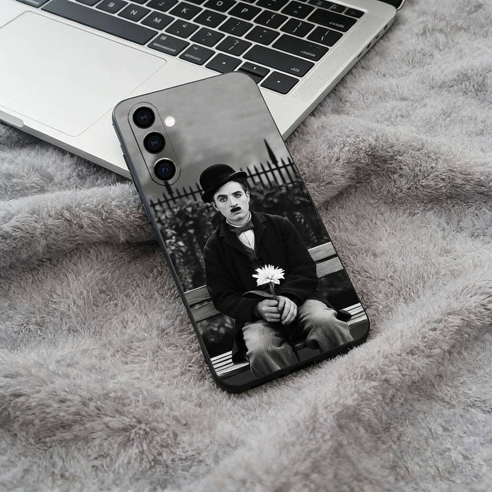 

C-Charlie Chaplin Phone Case For Samsung Galaxy A73,A71 A72,A70,A53,A52,A51,Soft Silicone Black Cover Samsung a10