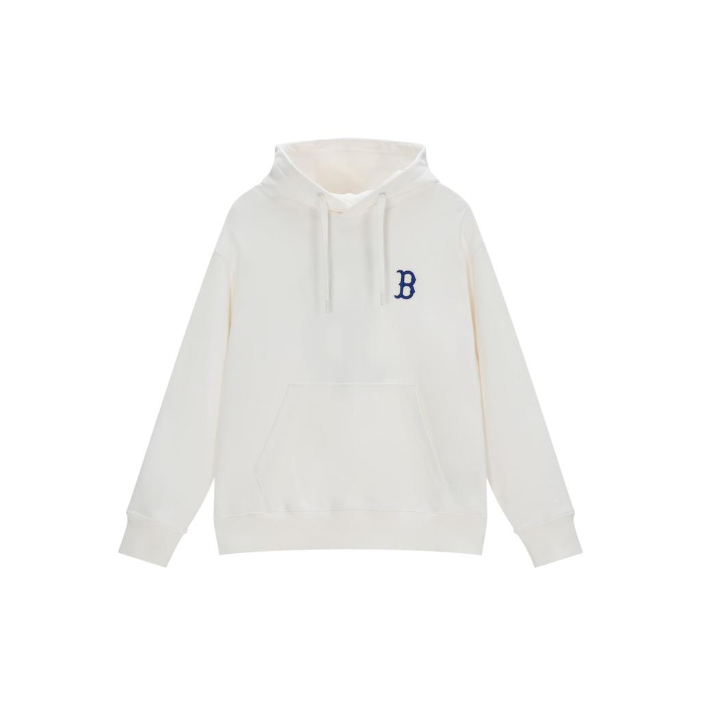 MLB Boston Red Sox SS24 Floral Logo Fashion Hoodie Early Spring Unisex Hoodies Cream 3AHDM0141-43CRS