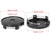 uxcell Wheel Center Cap, Hub Cap, Wheel Cap, 5 Clips, 2.4 Inches (60 Mm) Diameter, 4 Pieces, Black
