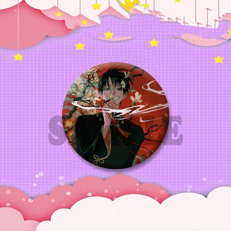 Japanese Manga XxxHolic Can Badge Anime Cartoon Round Cosplay Badge Yuuko Kimihiro Watanuki Brooch on Backpack Accessories Gift