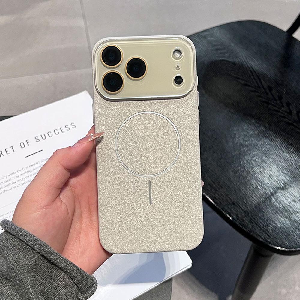 Compatible with Apple IPhone 17 Pro Max Leather Texture Magnetic Phone Case, Supports Wireless Charging, and Is A Protective Case for IPhone 16 Plus