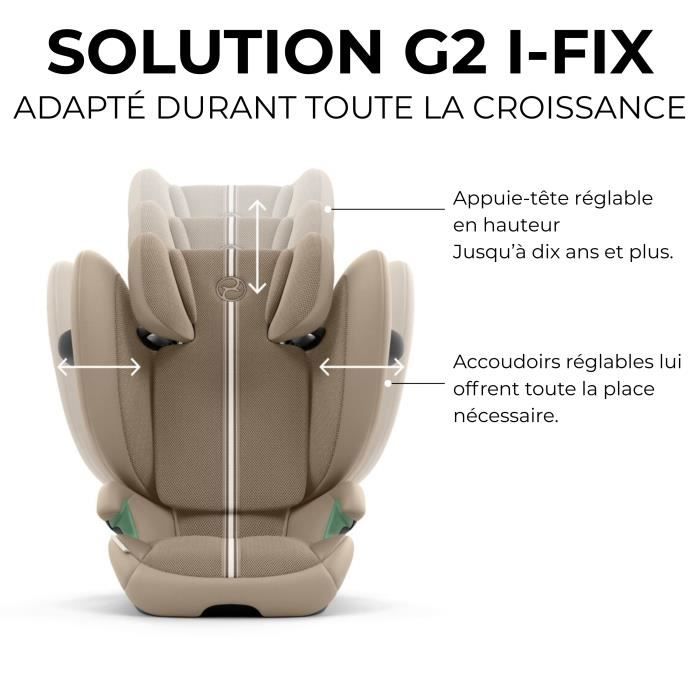 Siège Auto Cybex Gold SOLUTION G2 I-FIX 3 À 12 Ans - Groupe 2/3 - 100 À 150 Cm Magic Black | Black