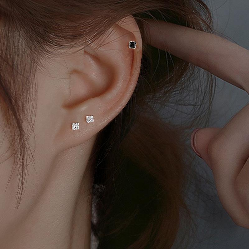 All-match Earrings New Year's Trendy Earrings Are Small and Fresh Inlaid with Temperament Earrings Simple for Women