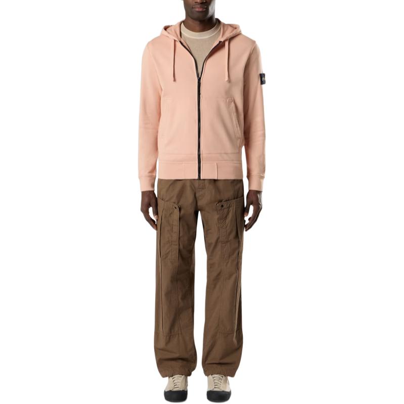 STONE ISLAND Ss26 Organic Cotton Fleece Regular-Fit Zip-Up Hooded Sweatshirt Men Sweatshirt L1S156100061S0051-V008E