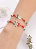 12pcs Festival Christmas Bracelets Imitation Pearl Santa Claus Xmas Tree Pendant Party Jewelry Gifts for Girls Kids Adult