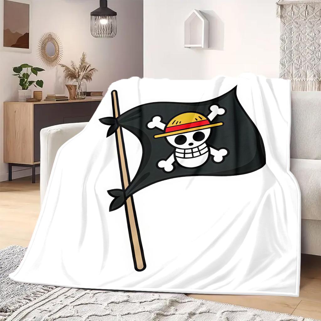ONE PIECE Straw Hat Pirates Print Blanket Warm Comfortable Flannel Blanket Suitable for Bedrooms,Sofas, Beds,Chairs -QIAO113