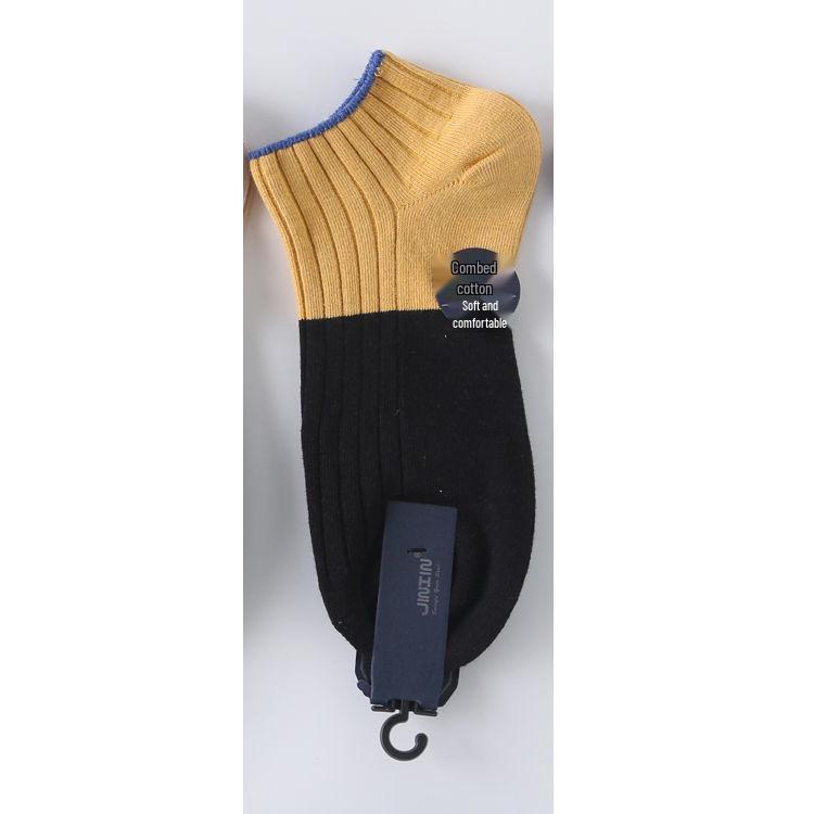 Men's Spring/Summer Short Cotton Socks - Sweat-Absorbing, Deodorant, Low-Cut Boat Socks