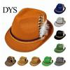 Versatile Casual Hat Fedora with Feather, Short Brim Vintage Jazz Hat, German School Cultural Festival Accessory Oktoberfest Costume Accessories