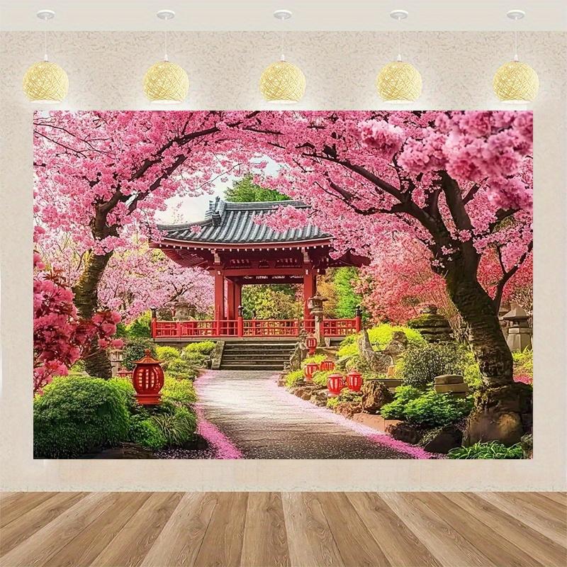 Japanese Landscape Japanese Architecture Garden Background Banner - Suitable for Birthdays Holidays Parties