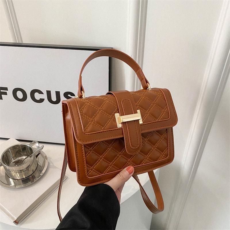 High Value Texture Niche Diamond Square Bag Summer Fashion Temperament Messenger Bag Shoulder Bag