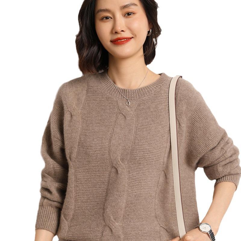 2023 Autumn/Winter Women's Cashmere Chunky Knit Pullover Sweater
