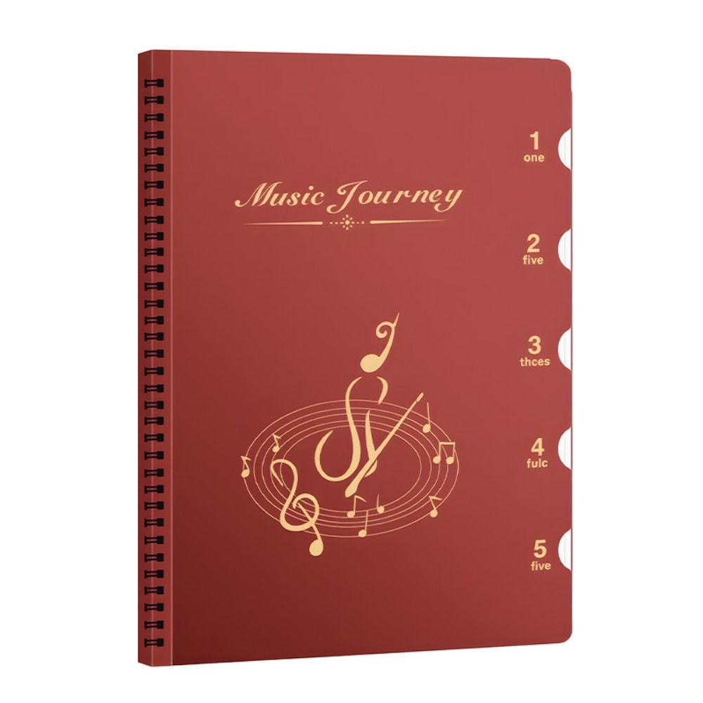 20/30 Sleeves Spiral Music Folder Non-reflective Document Organizer Retro Sheet Music Binder