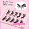 Thick Long Soft Band Wispy Fluffy 3D Faux Mink Eyelashes Thai Wet Eyelashes False Eyelashes