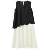 Sancai 2026 Spring Round Neck Faux Two-Piece A-Line Vest Dress