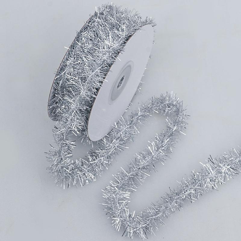 1Roll DIY Polyester Hanging Wreath Xmas Tree Decor Rainbow Color Ribbon Christmas Party Supplies Home Decor Wedding Decoration