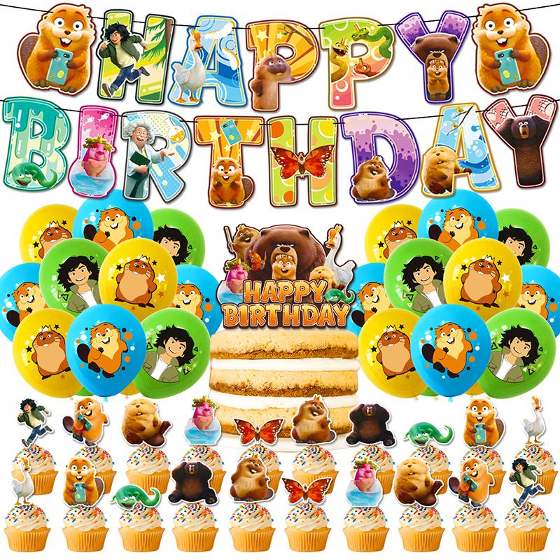 Birthday Cartoon Decorations Party Favors New Anime Figure Birthday Decorations Cute Ballons Plates Cups Tablecloth Accessories