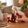 Tabletop Romantic Proposal Figurines Faceless Wedding Couple Figurine, Resin Statue, Engagement Souvenirs with Rose Details Sculpture for Living Room