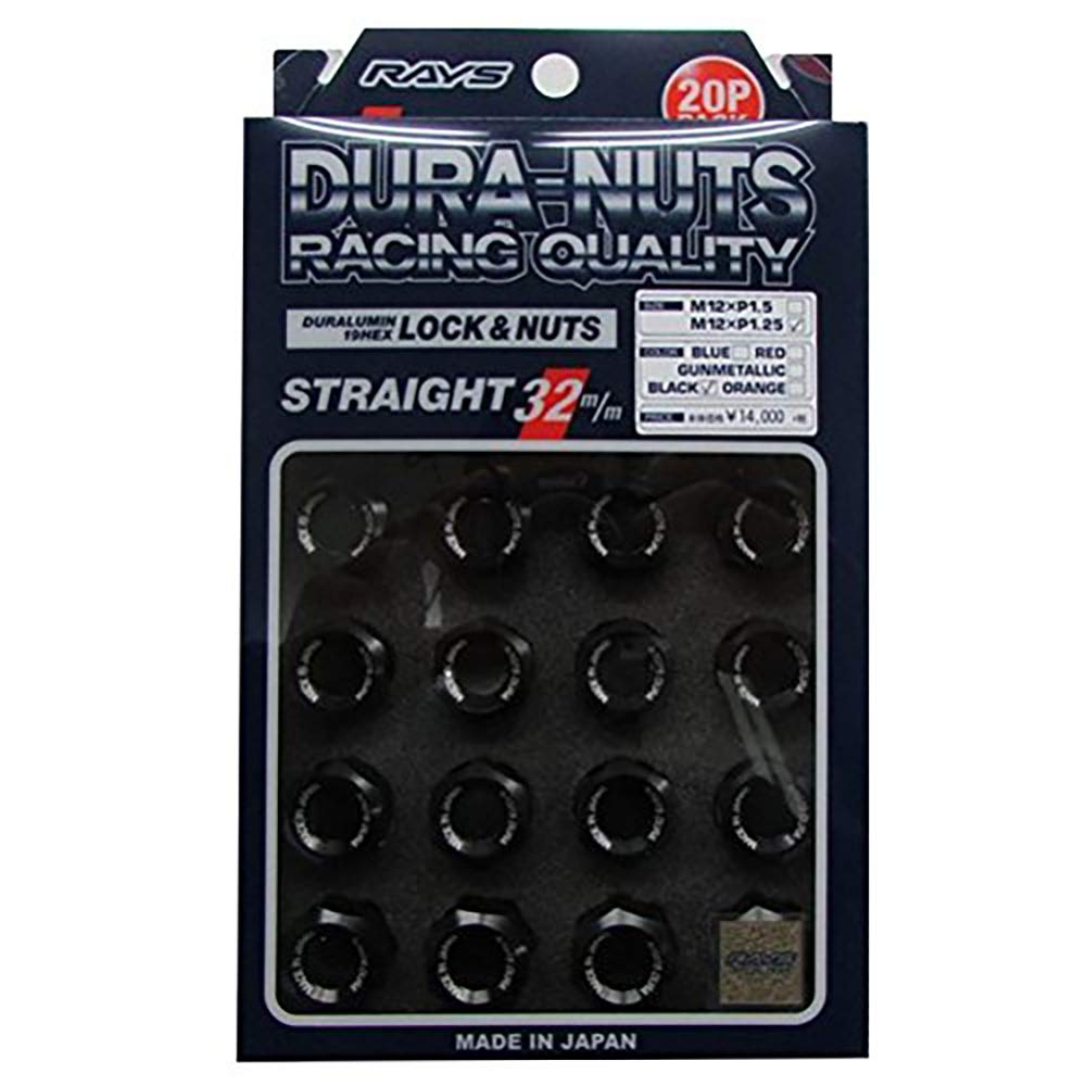 

Набор дюралюминиевых гаек-секреток RAYS для L32 M12 x Черный 74020001106BK & 5H, 1.25, Анодированный,