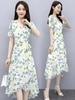 Summer Floral Dress Women's Simple and Generous Temperament Celebrity Mother Skirt