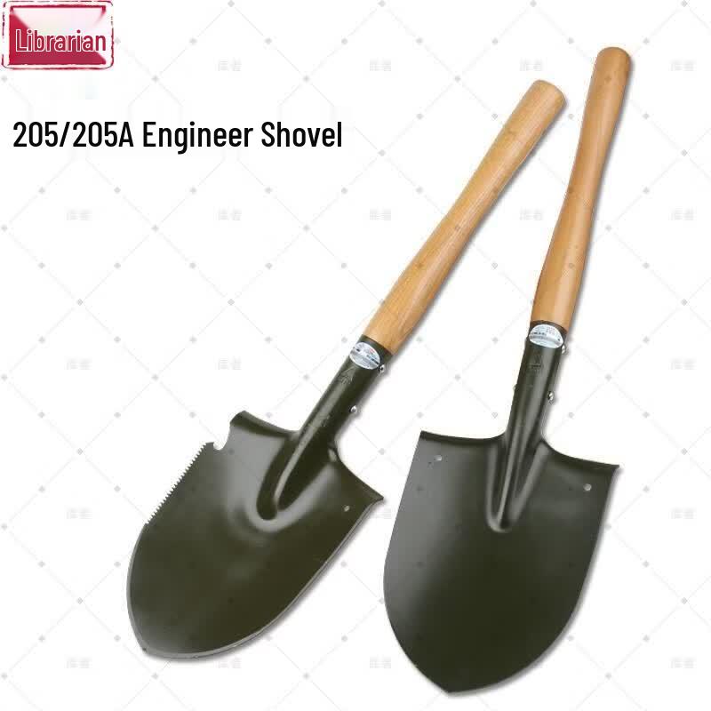 Multi-functional Tactical Engineer Shovel with Wooden Handle