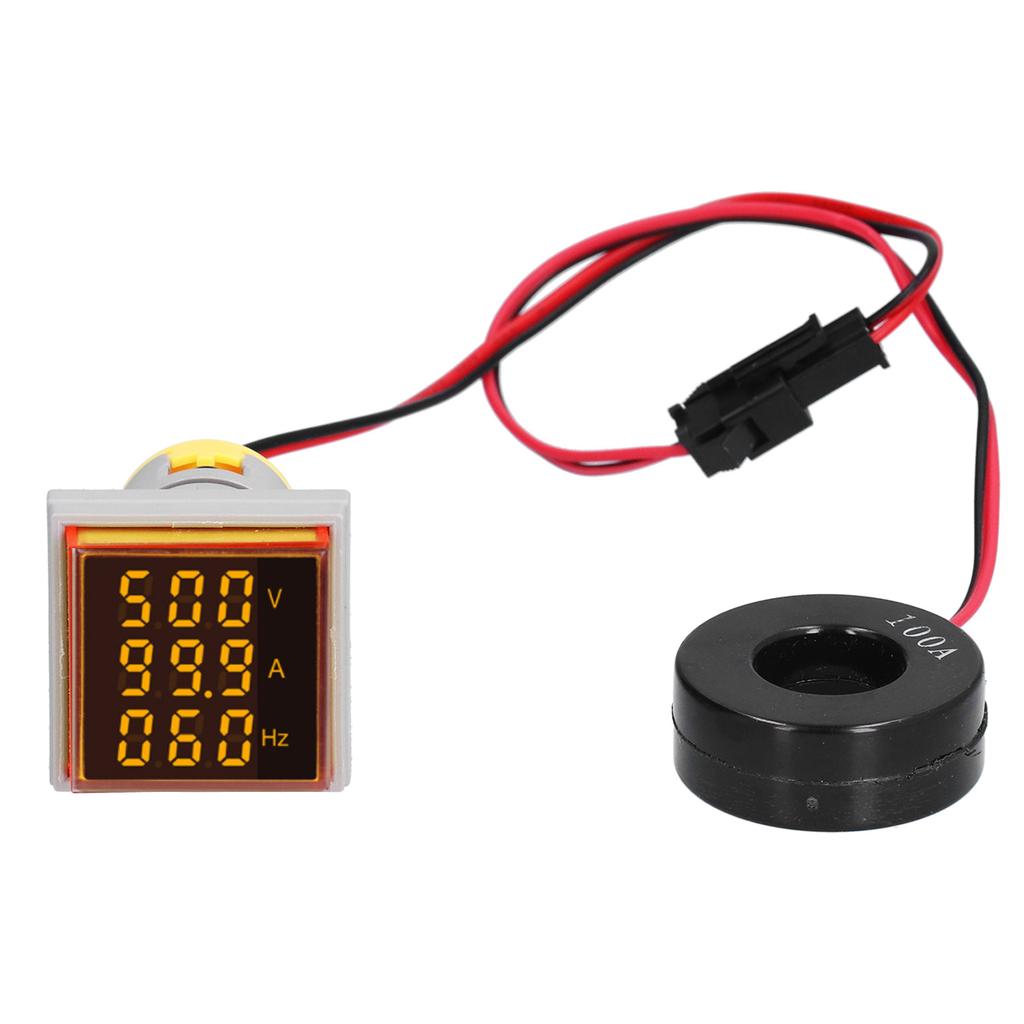 Digital Led Indicator Lamp Square 3‑Display Signal LED Light 60‑500V AC0‑100A ST17VAHYellow