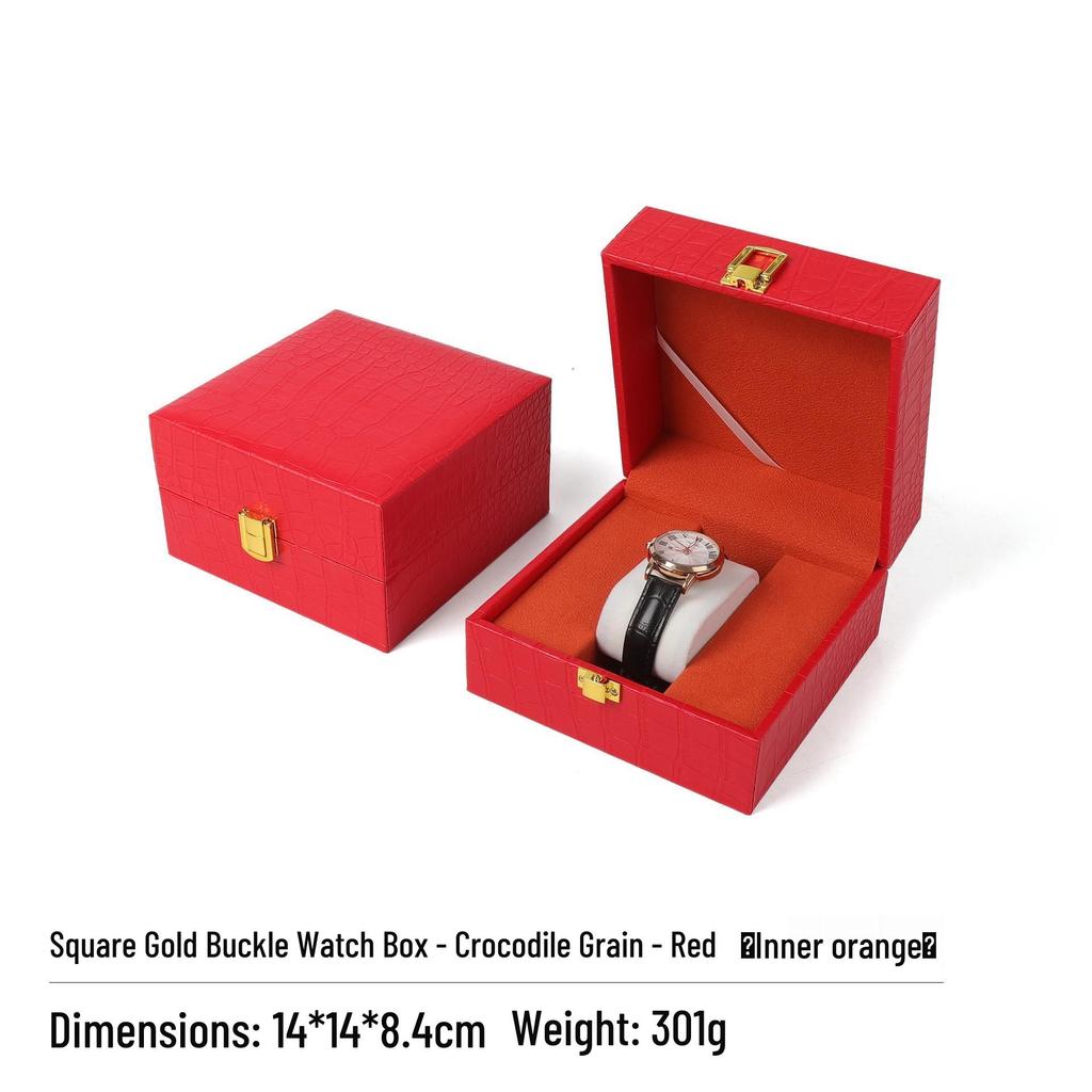 Frosted PU Flip-Top Watch and Jewelry Storage Box