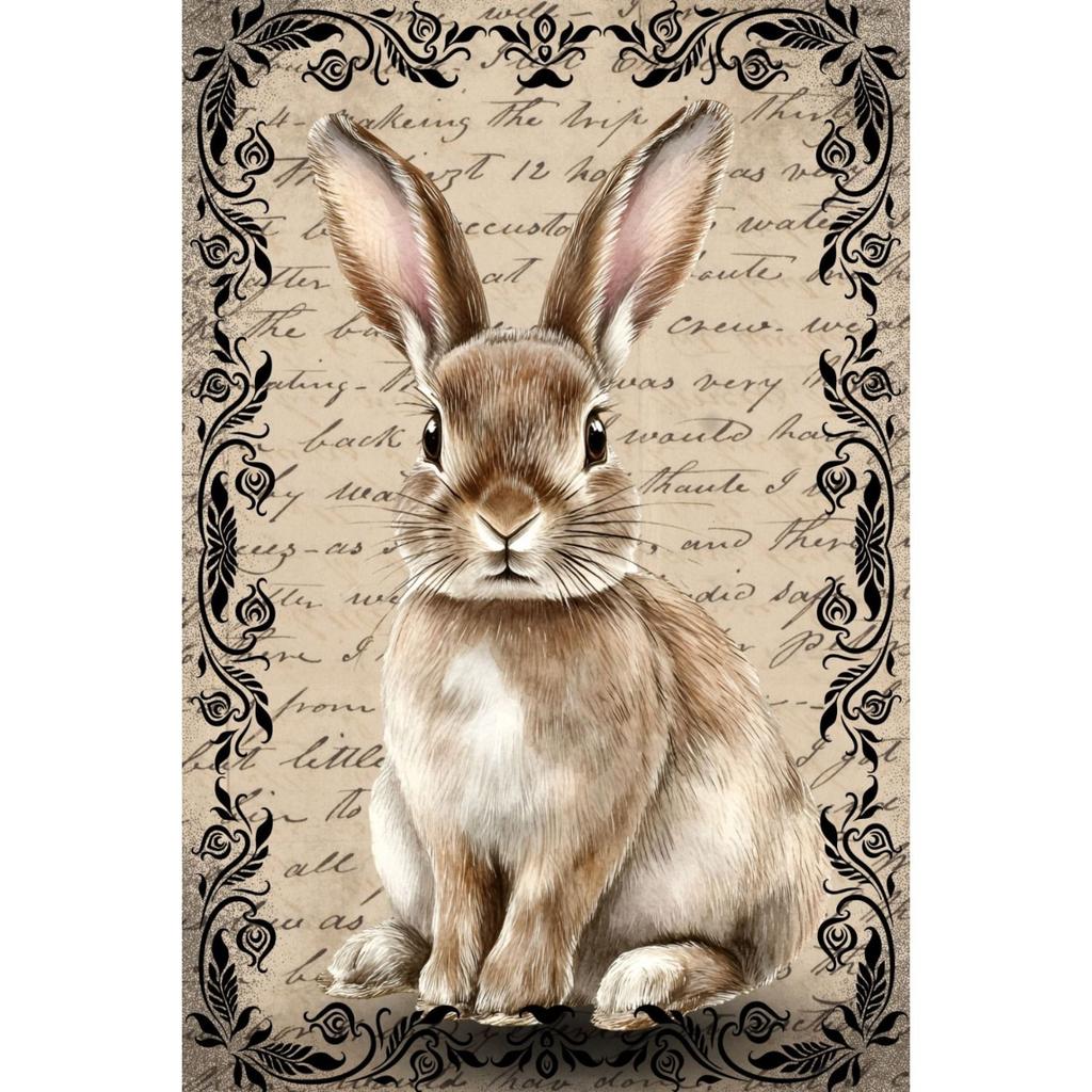 Easter Metal Wall Art Decor Vintage Cartoon Bunny Rabbit Rustic Tin Sign Home