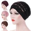 Cappello a turbante pieghevole sottile con strass Cappello lucido elastico Accessori per capelli da donna