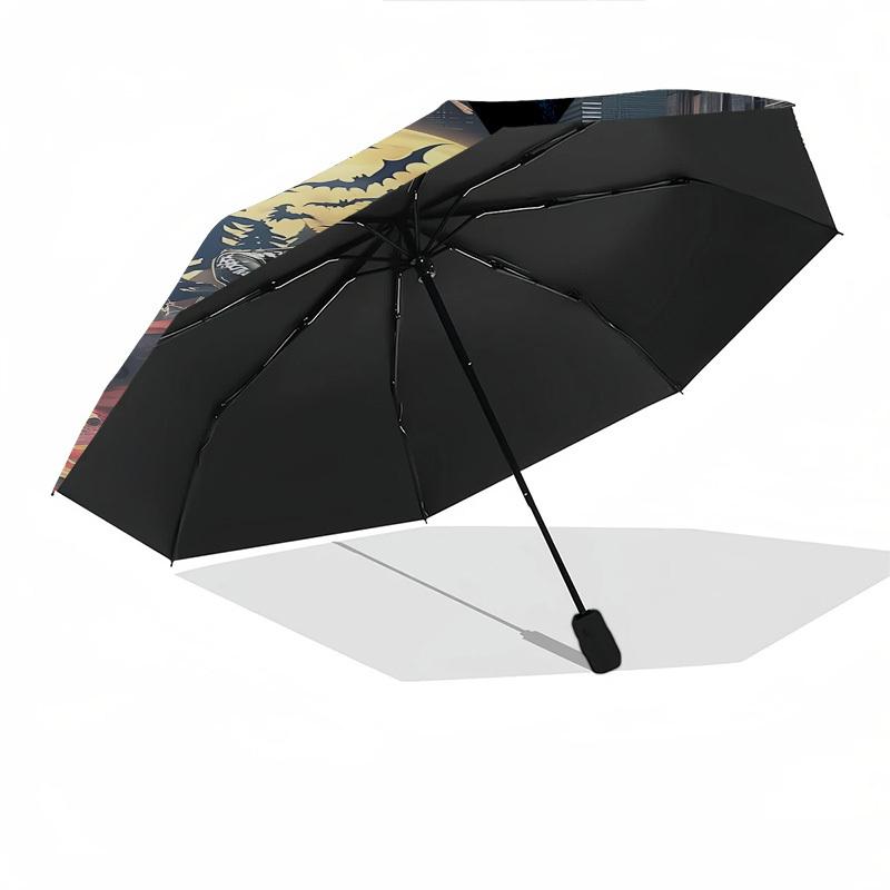 Motorcycle, Halloween Themed Automatic Opening and Closing Umbrella, Brightly Colored 8-rib Portable Umbrella, Suitable for Men and Women