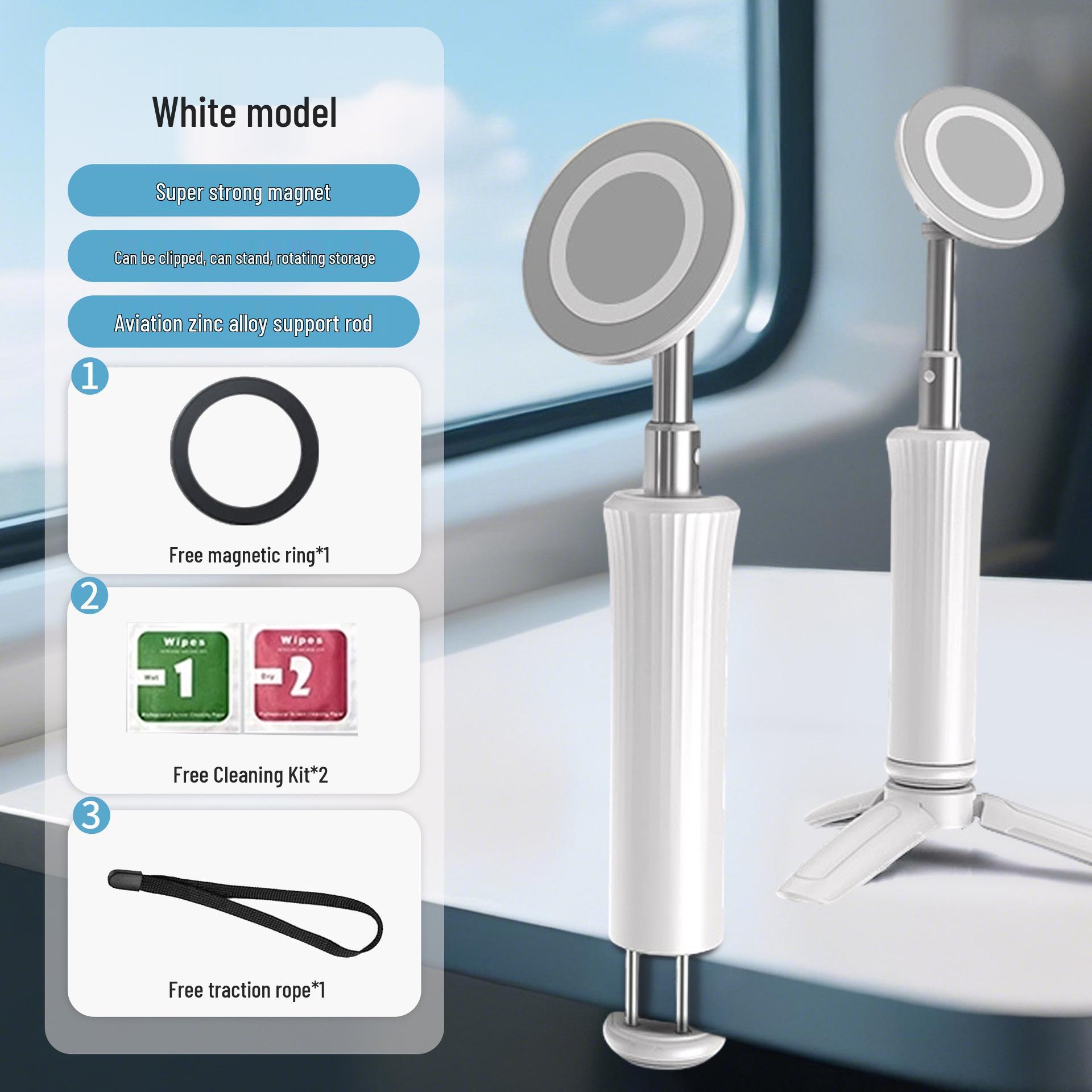 

2026 Retractable Magnetic Phone Holder & Selfie Stick with Tripod for Airplane, Desk & High-Speed Rail