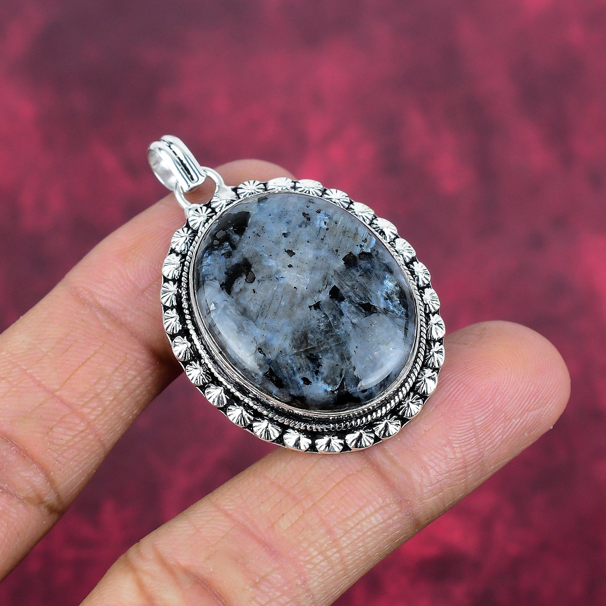 

Ювелирные изделия из драгоценных камней Larvikite, кулон из цельного серебра 925 пробы, кулон ручной работы, новейший дизайн, ювелирное украшение в подарок жене 1.81 Inches чёрный