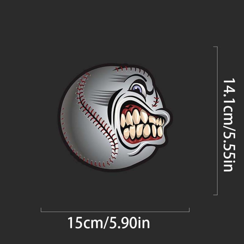 Angry Tough Baseball Cartoon Vinyl Car Stickers for Auto Rear Window Bumper Scooter Motorcycle Helmet Tank Waterproof Decals