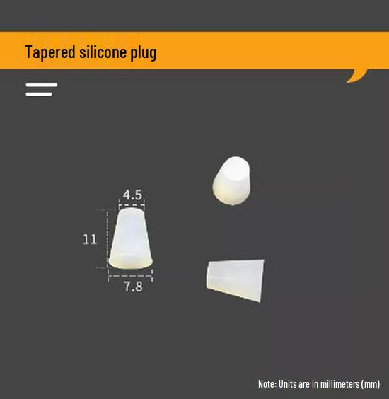 Tappo Conico in Gomma Siliconica ad Alta Temperatura per Applicazioni di Sigillatura, Galvanica, Sabbiatura e Impermeabilizzazione.