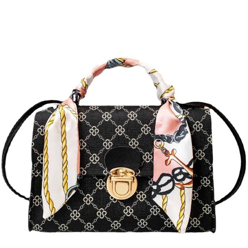 Retro Printed Silk Scarf Shoulder Crossbody Small Square Bag, a New Versatile Casual Women's Bag