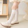 Princess Bowknot Stockings Lolita Girls Kids Summer Mesh Long Socks Solid Color Thin Breathable Children Calf Sock 3-12Year Baby