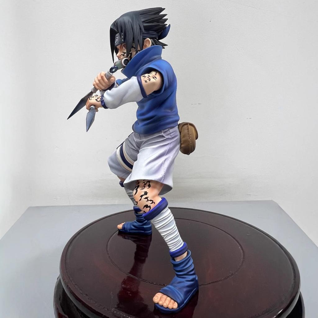18cm Naruto Anime Figure Childhood Combat Version Uchiha Sasuke Naruto Uzumaki Action Figure Pvc Collection Modle Toy Kids Gifts