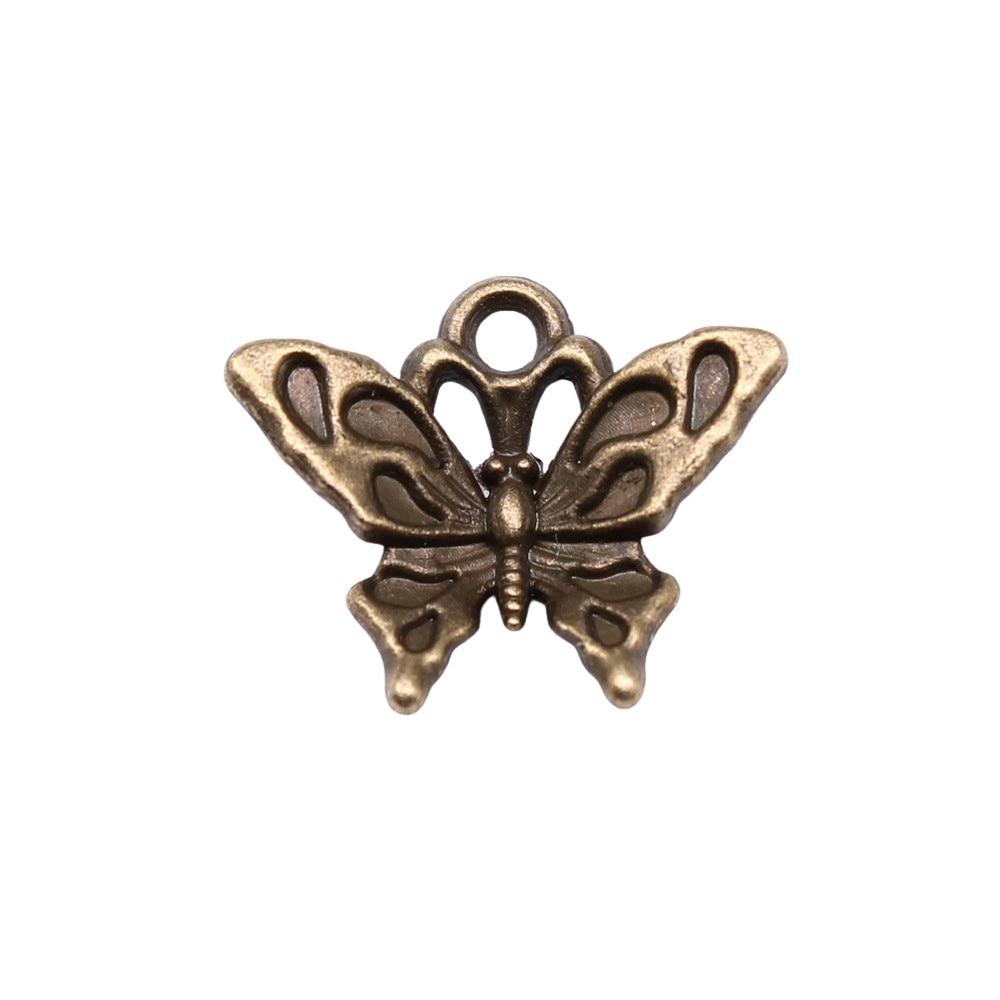 

20шт Бабочка Шармы Шармы Античная бронза Цвет Цинковый сплав 17X14mm