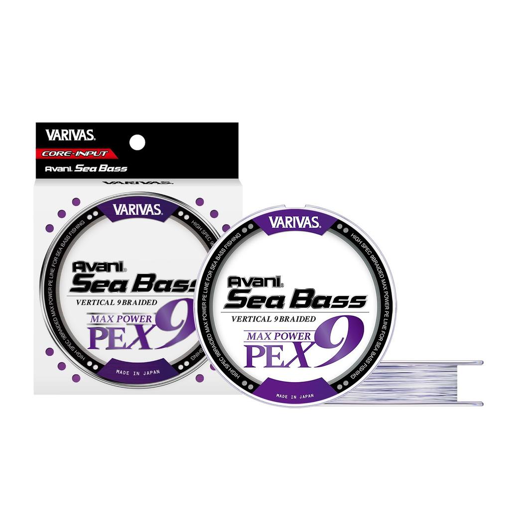 VARIVAS 9-strand PE line, Avani Seabass Max Power PE X9, 150m, White/Purple Marking, Size 1.2 (MAX 25lb)