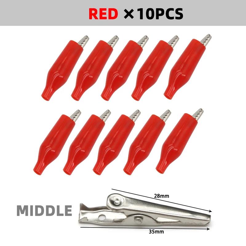 Alligator Clips G98 28/35/45mm Crocodile Electrical Clamps, Test Probe Meter Black Red Plastic Boot for Car Auto Battery