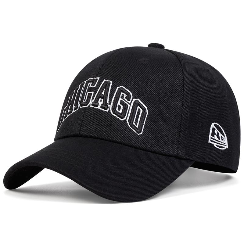 

Fashion CHICAGO Embroidery Baseball Cap Men Women Spring Summer sun Hats Cotton Snapback Hat Unisex Hip Hop Trucker Caps Gorras чёрный